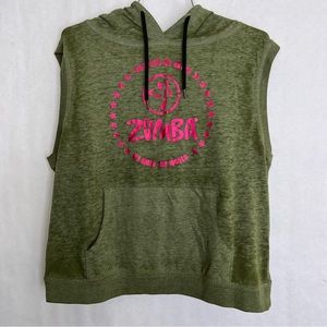 Zumba wear hooded tee shirt size medium green-  Not 5/$25- unable to remove